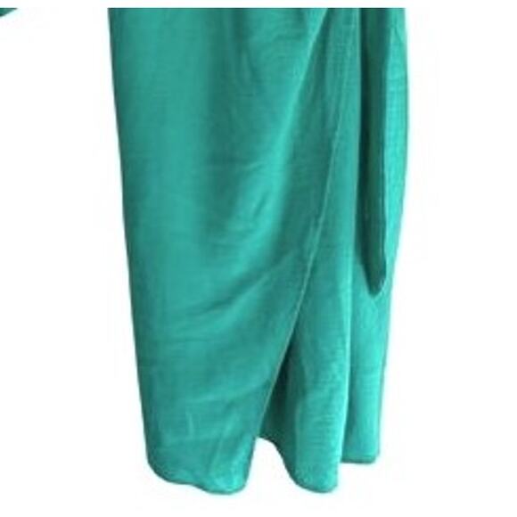 Fashion Brand Womens Green Dress Size XL Midi Long Sleeve Wrap Tie Side Zip NWT - Picture 6 of 9